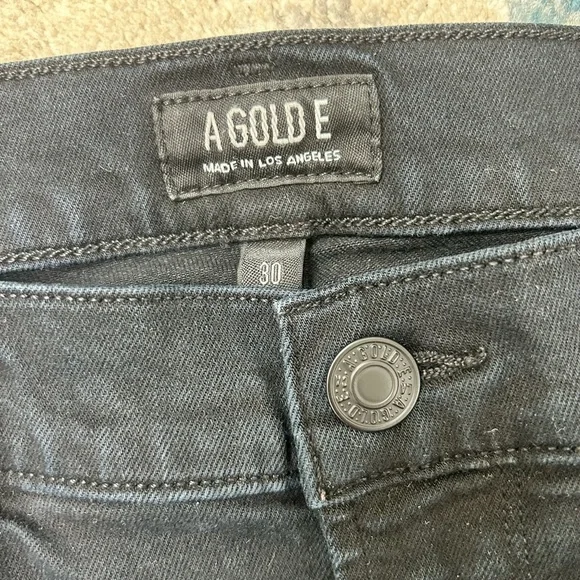 AGOLDE 90s Short Mid Rise Loose Boyfriend-fit cut-off Long Shorts Black 30 - Picture 2 of 9